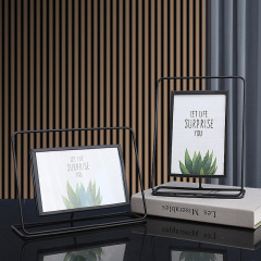 北歐創意輕奢鐵藝玻璃擺台相框辦公室桌面電視機櫃臥室照片擺件