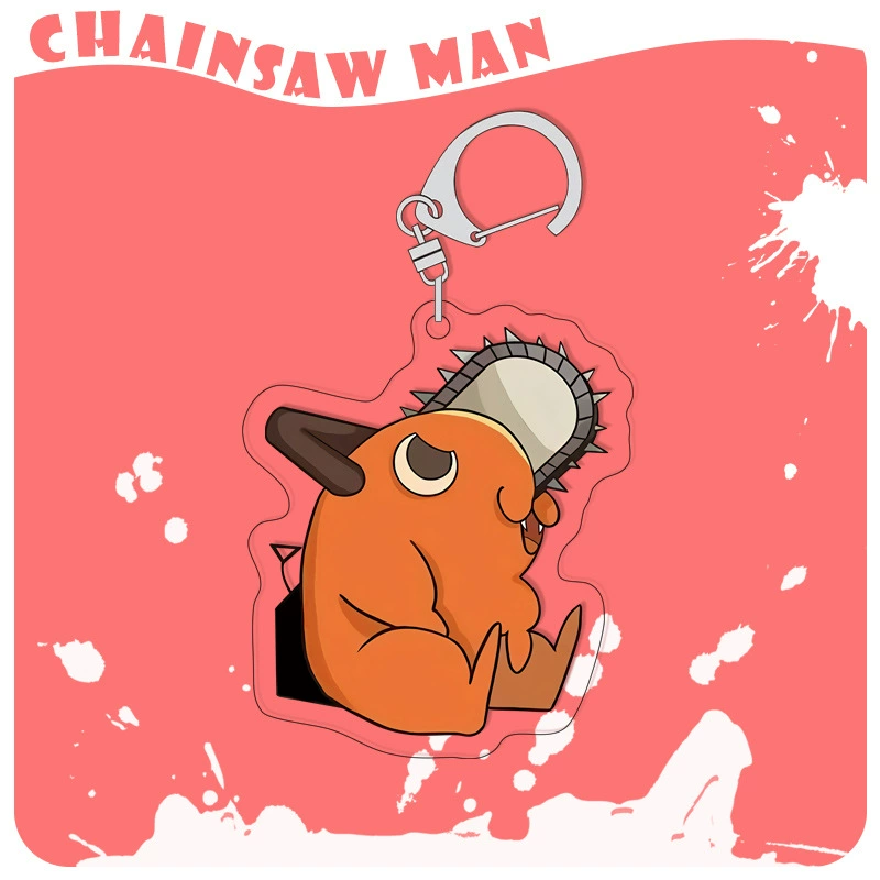 Chainsaw, acrylic keychain, double-sided pendant, 4mm