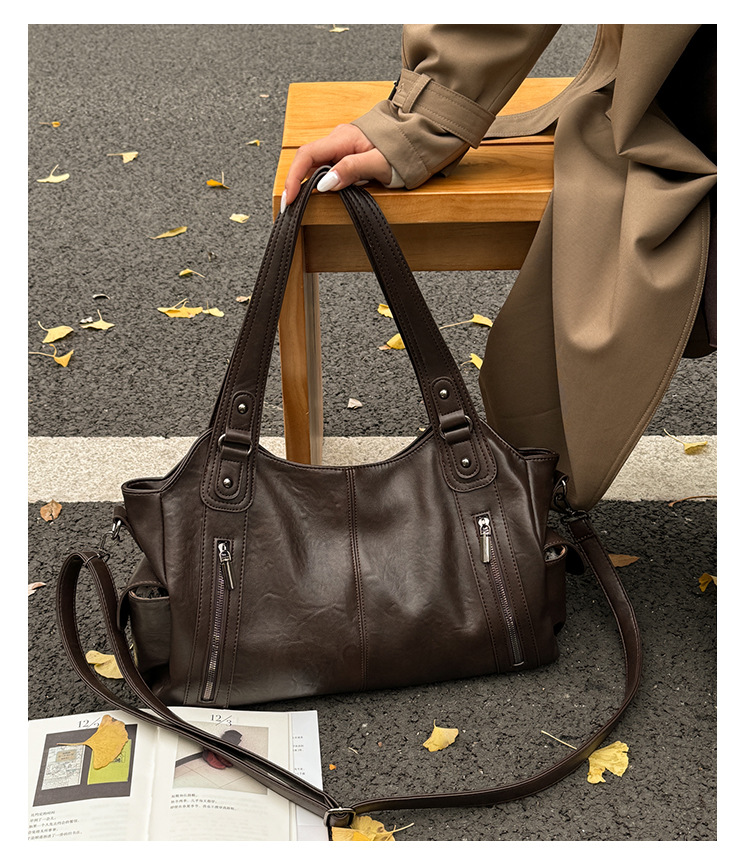 Vintage Damentasche Für Den Alltag Große Schultertasche Shopper_voghion.com