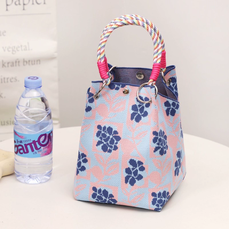 Woven knitted three dimensional purse, small clutch bag