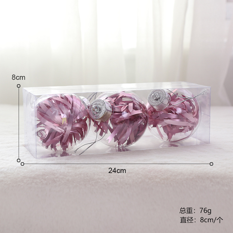 2025 nuevas decoraciones de Navidad pintadas cabañas árbol de Navidad colgante rojo y blanco bola de Navidad al por mayor