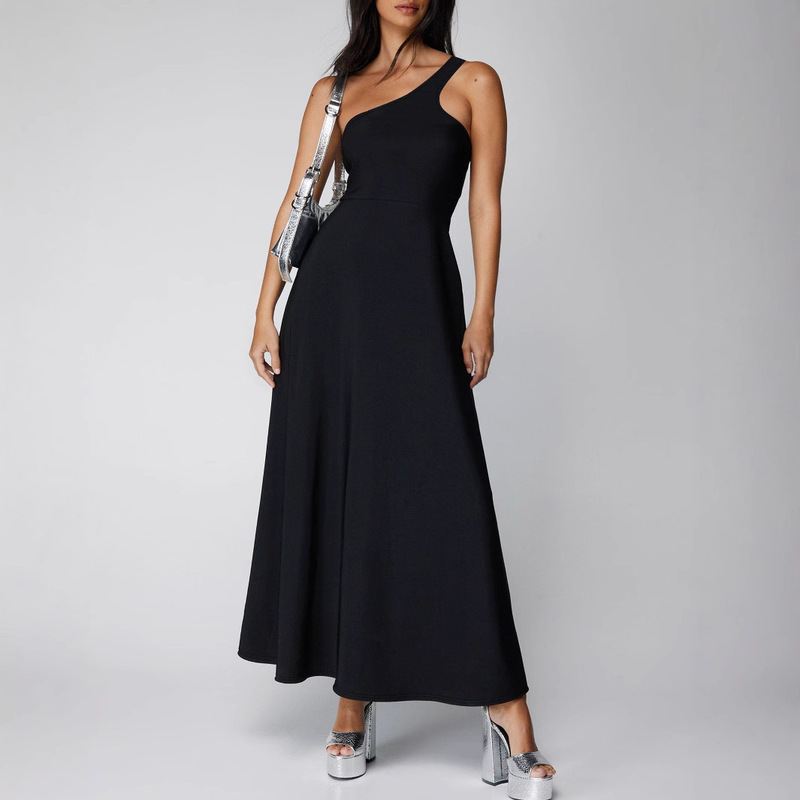 2025 Cross-Border Amazon Walmart Foreign Trade Summer New European and American Sexy Hot Girl One-Shoulder Strap Dress for Women 2025 Cross-Border Amazon Walmart Foreign Trade Summer New European and American Sexy Hot Girl One-Shoulder Strap Dress for Women