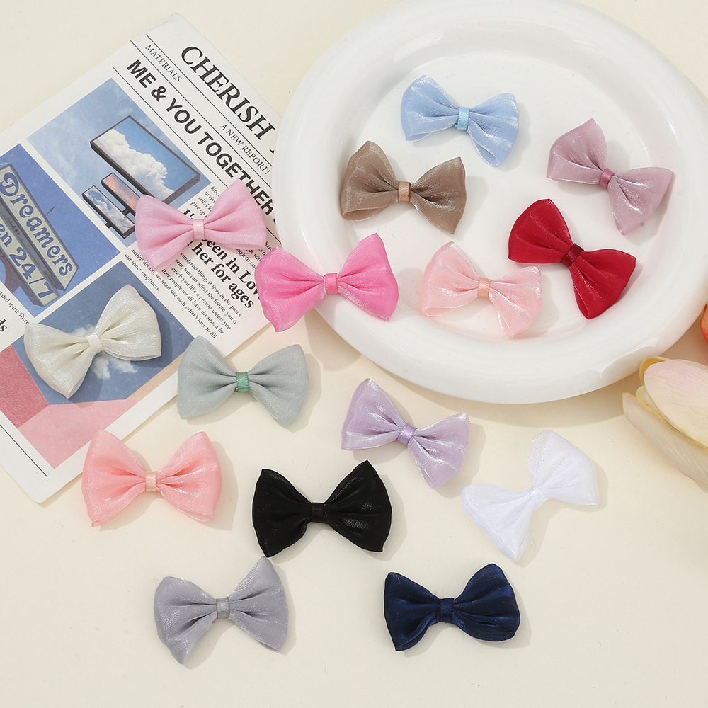 New Gauze Bow Accessories Trendyy Glossy Cloth Waist Small Bows DIY Semi-Finished Hair Accessories Clothing Accessories
