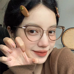 猫眼レトロ近視鏡女性高級感欧米ファッションレンズ超軽量素顔神器光学鏡フレーム