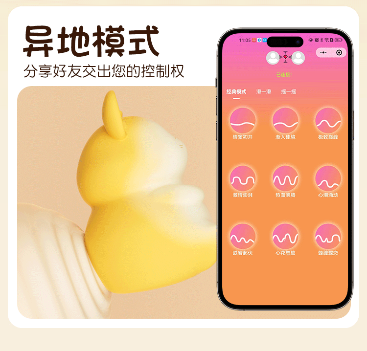 Jiuai App-Controlled Vibrating Egg for Women, Silicone Wearable Massager, Yellow — detail image 31
