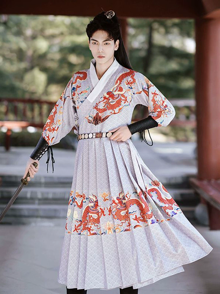 Сумрачная династия Hanfu Мужская 2025 новая вышитая весенняя риза Feiyu костюм Jin Yi Wei одежда Python халат трейлер Мужчина и женщина китайский стиль