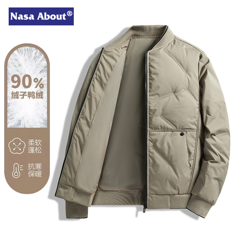 Nasa down Jacket Men's 2025 New Winter Lightweight Warm Fashionable Handsome Baseball Jacket Trendy Brand Nasa down Jacket Men's 2025 New Winter Lightweight Warm Fashionable Handsome Baseball Jacket Trendy Brand