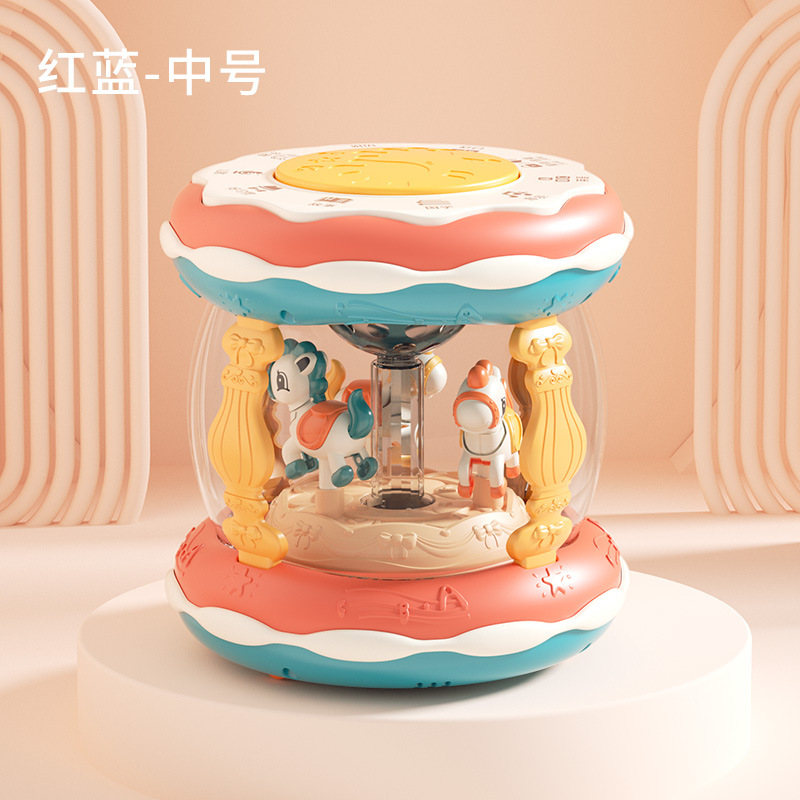 Children's Hand Clap Drum with Microphone Charging Early Education Music Carousel Paradise Baby Clap Drum Educational Toy