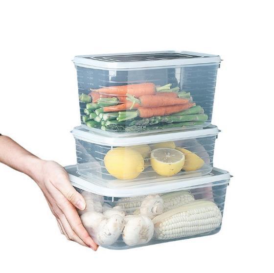 Caja de conservación fresca Caja de sellado transparente de plástico Caja rectangular congelada Caja de almacenamiento pequeña especial para refrigerador Comercial de grado alimenticio