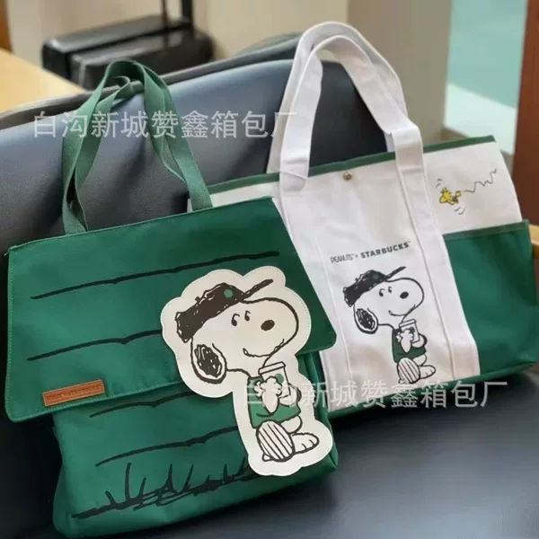 Canvas Tote Bag New Snoopy Ladies Handbag Large Capacity Student Tutor Bag Trendy Crossbody Bag Wholesale