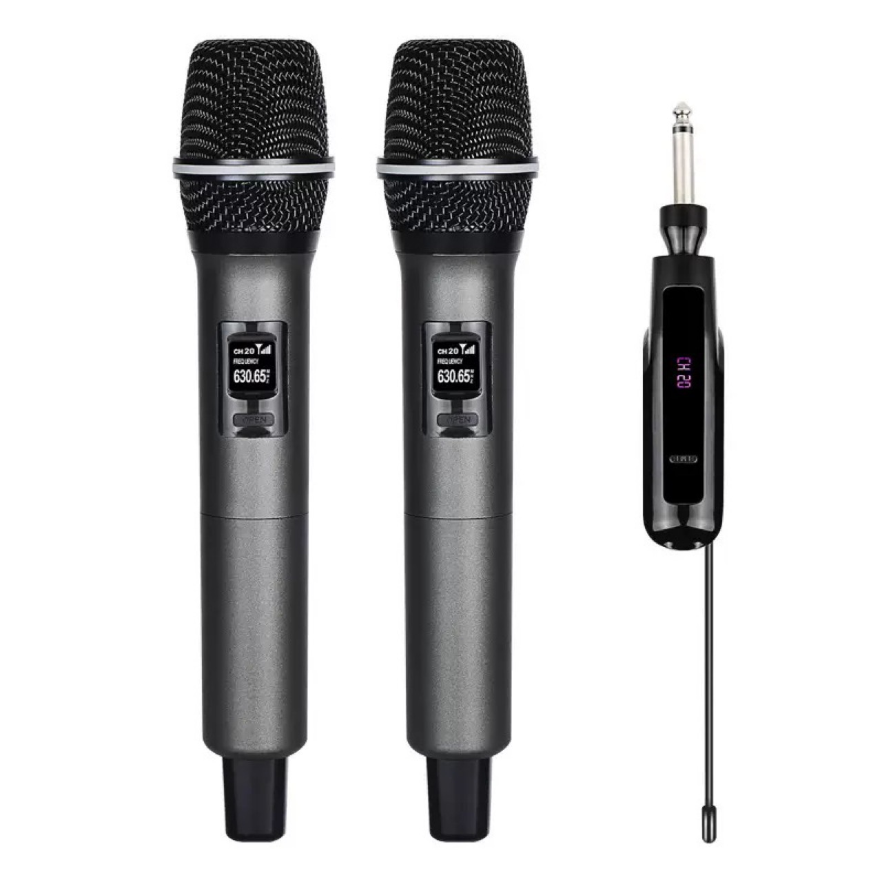 Wireless Universal Microphone One-To-Two U-Band Fm Home Outdoor Audio Live Stage Handheld Rechargeable Microphone