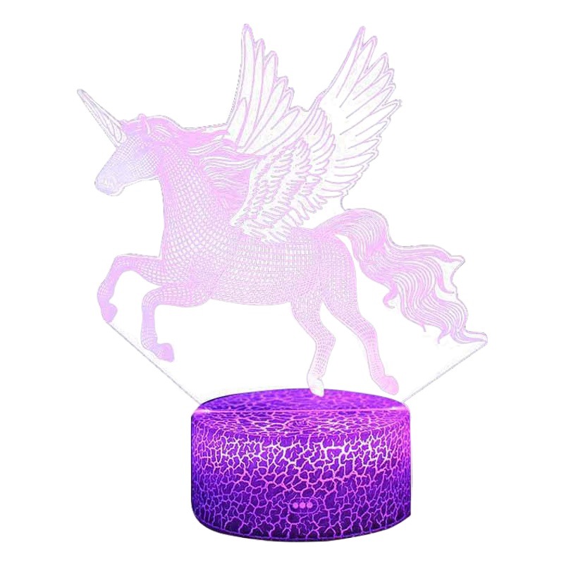 Transfronterizo Amazon Venta caliente serie unicornio 3D noche luz táctil control remoto colorido lámpara de mesa regalo creativo Luz