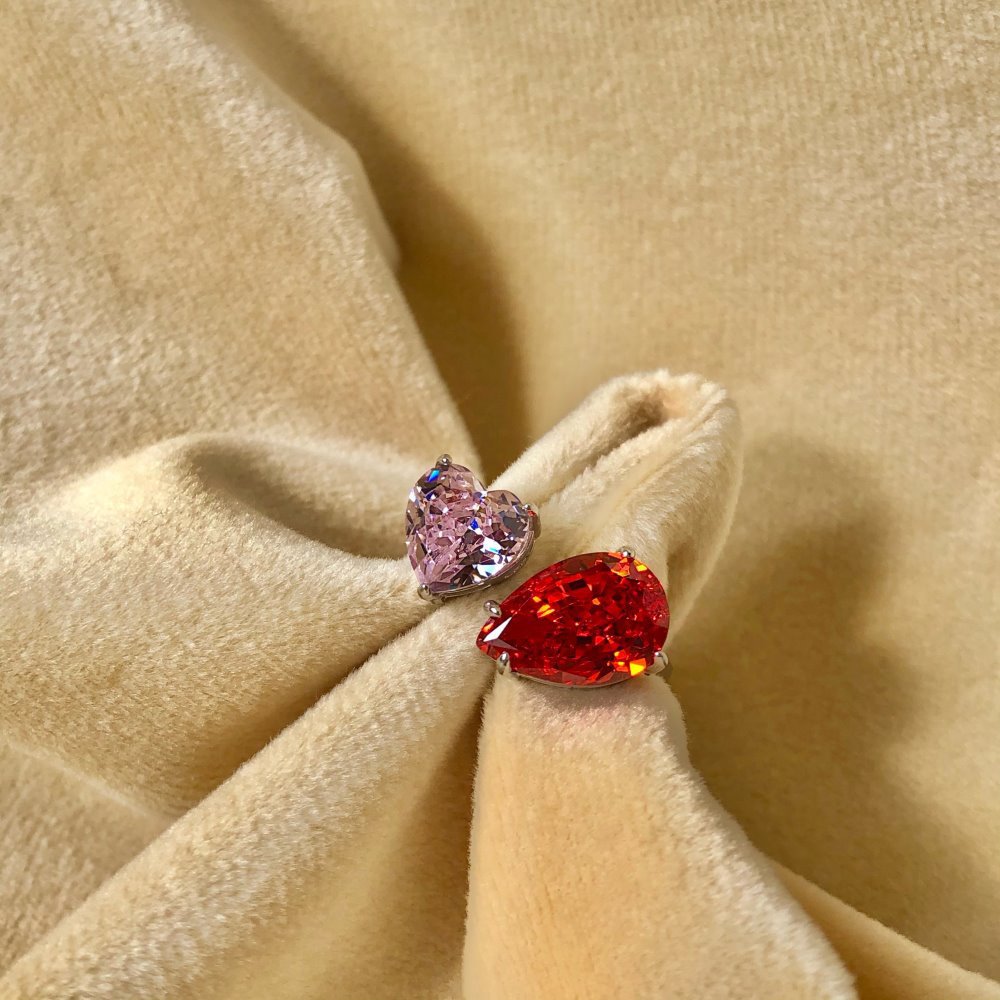Heart Shape, Bow Knot Pattern 925 Sterling Silver Zircon Heart Shape Bow Knot Rings 925 Sterling Silver Rings