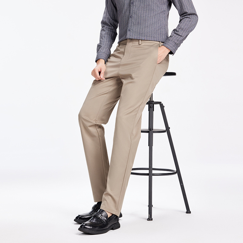 Pantalones casuales de primavera y otoño para hombres primavera nuevos pantalones de negocios de alta gama jóvenes sueltos pantalones rectos y colgantes para hombres image 3