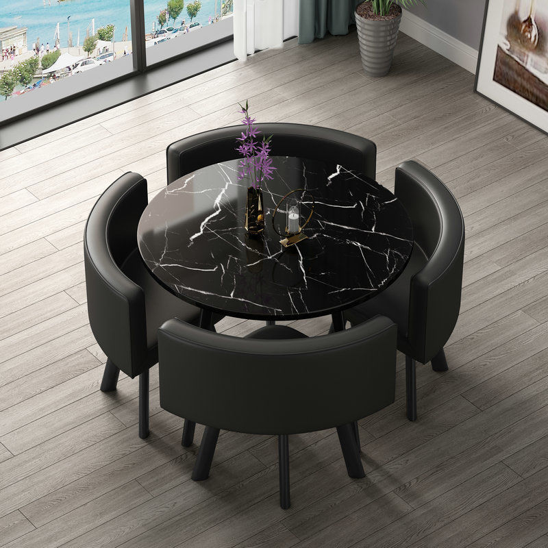 라운드 블랙 모조 달리 블랙 가죽