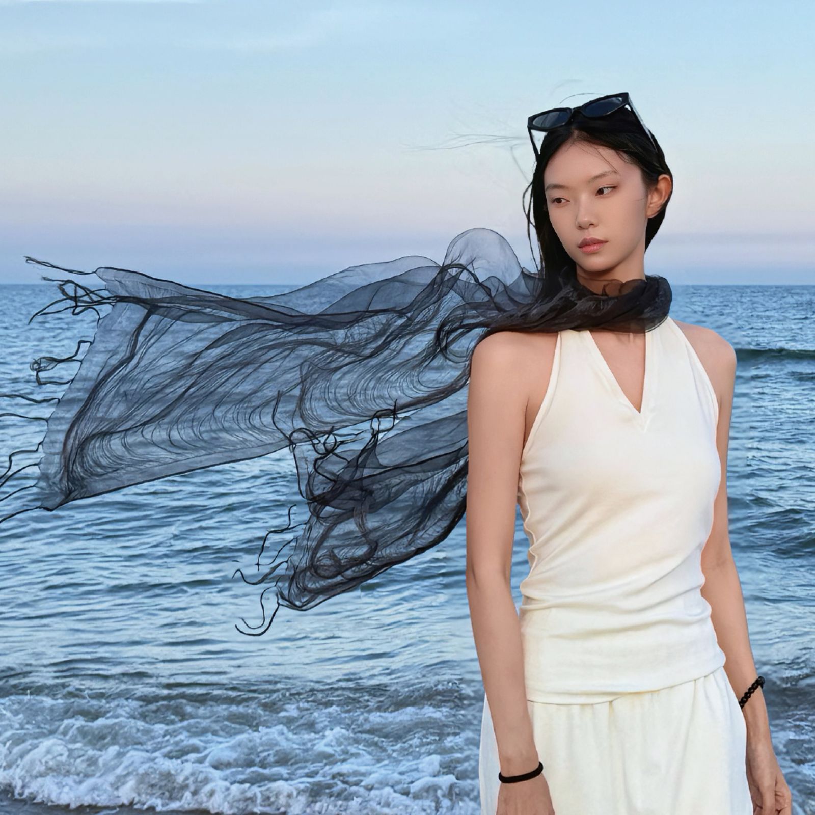 Japanese maito organza silk scarf 100% silkworm silk summer thin…