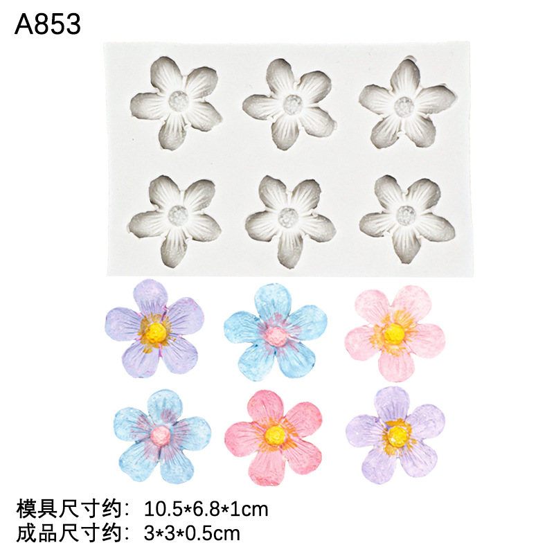 DIY tridimensional pequeña flor silicona fondant molde de yeso aromaterapia jabón hecho a mano conjunto decorativo epoxi molde