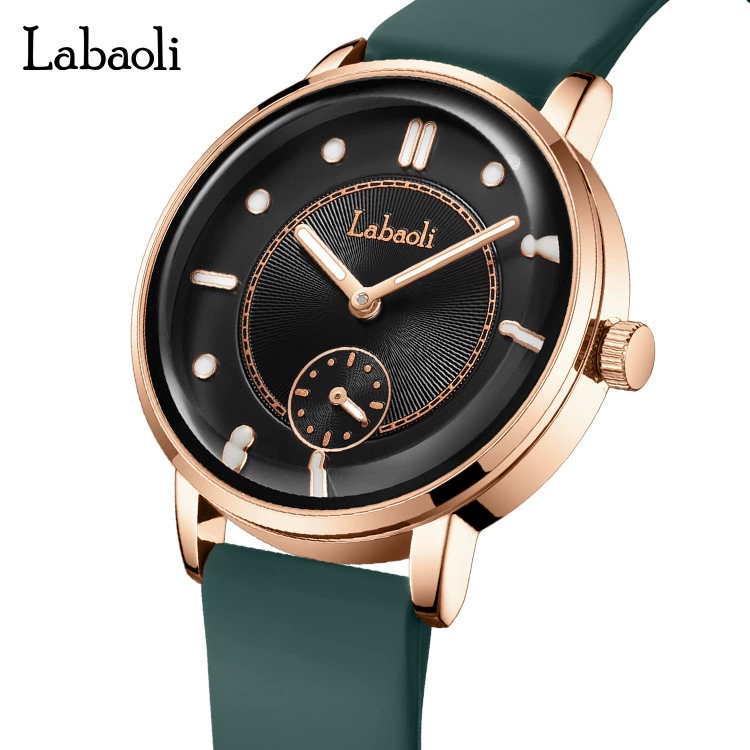 Новая женская часы Labaoli Labaoli модные силиконовые ремешок независимый секунды светящиеся часы распродажа