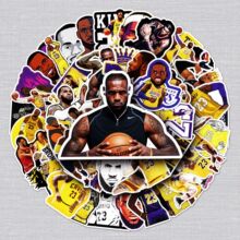 50张湖人球星詹姆斯卡通贴纸笔记本电脑行李箱手机汽车装饰贴纸