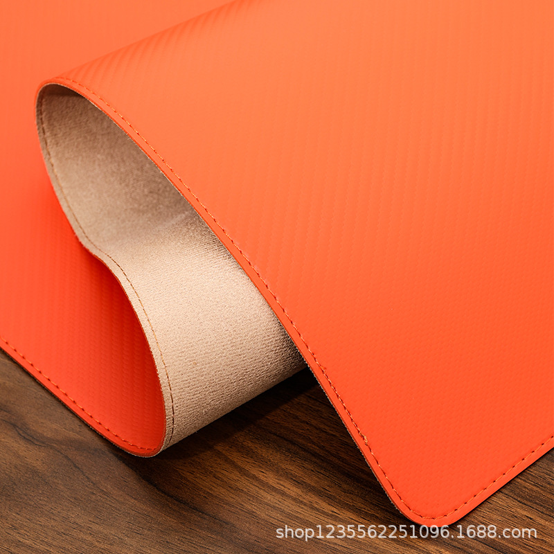 오렌지 - 탄소섬유 패턴 + 스웨이드 [로고 없는 봉제 버전]