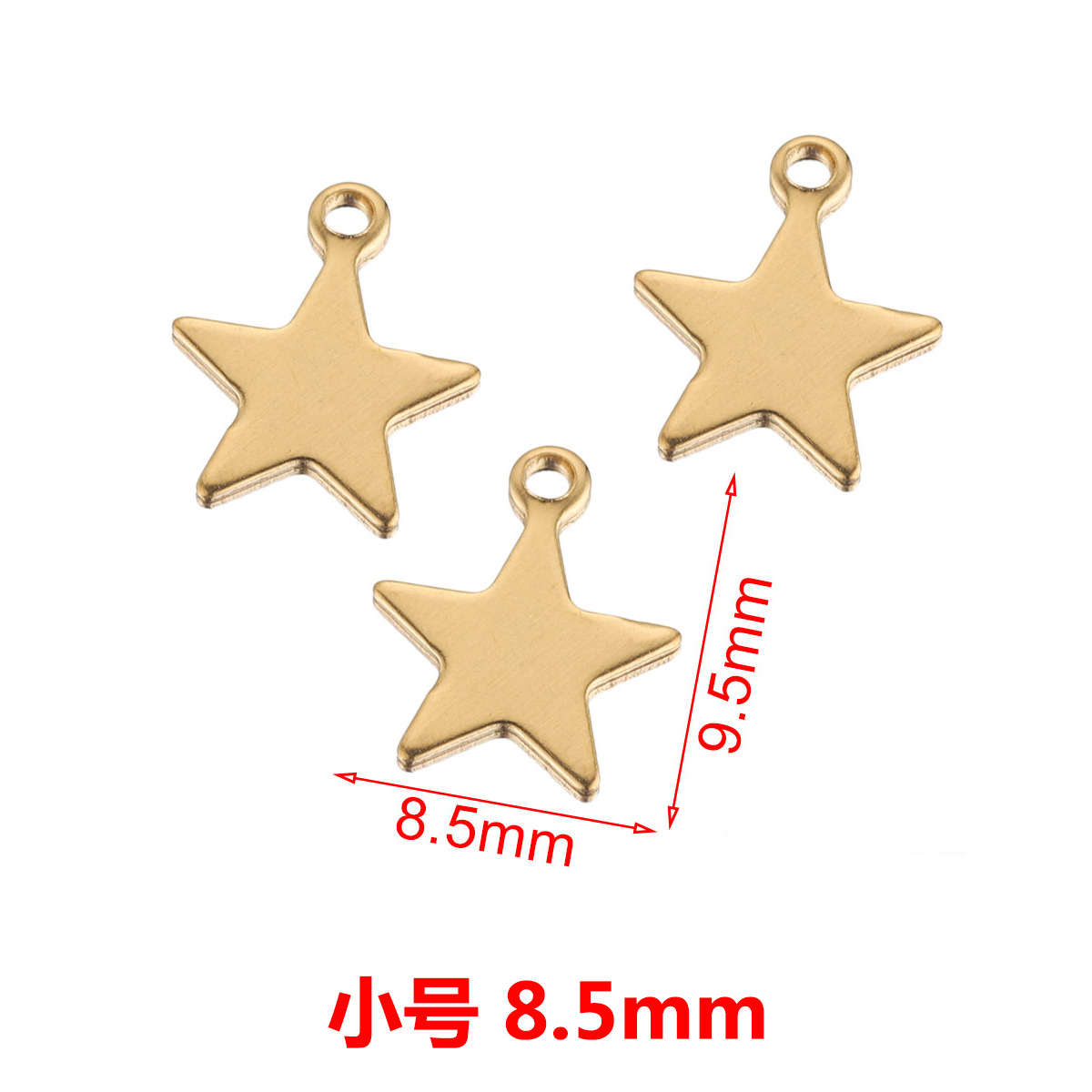 Acero inoxidable estrella de cinco puntas luna cielo etiqueta pequeña estrella colgante DIY collar hecho a mano accesorios de joyería pieza