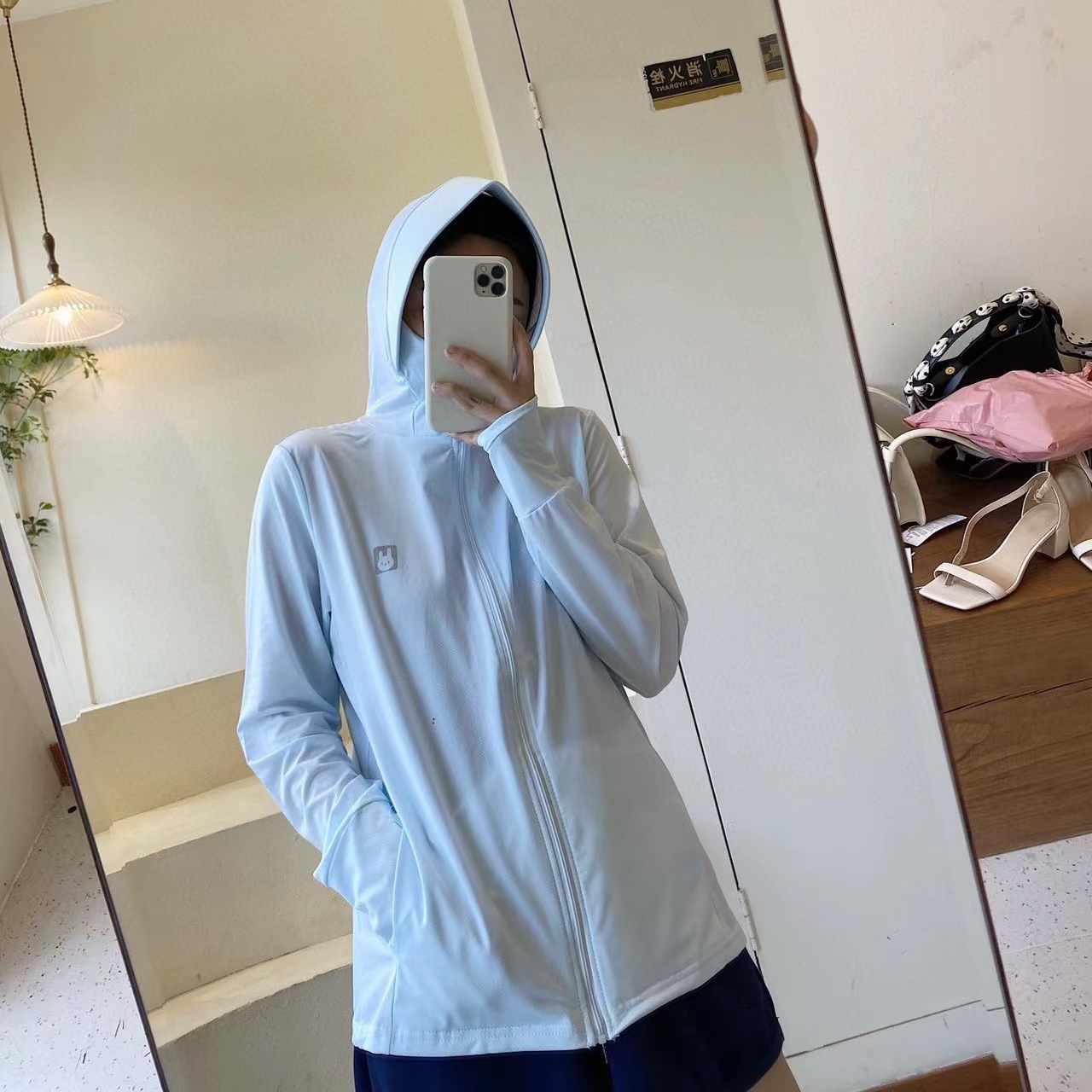 Verano japonés ropa de protección solar mujeres UPF50 + ala de seda de hielo de las mujeres blusa transpirable protección UV Riding BRIM ropa