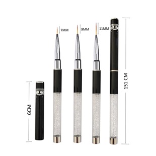 Factory Cross-Border Manicure Brush Tool Set Painted Pull Pen Exquisite Metal Rod Black Diamond Manicure Pen Wholesale