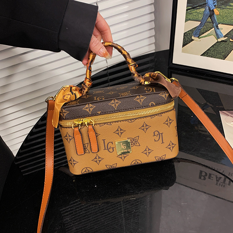 Borsa transfrontaliera, trama alla moda, popolare borsa a tracolla da donna, borsa con stampa retrò, versatile borsa cosmetica in stile coreano per donna_voghion.com