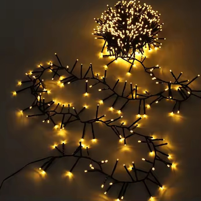 Amazon línea negra linterna de petardos luces al aire libre impermeable luces de cadena ambiente navideño luces de cadena luces de cadena llenas de estrellas