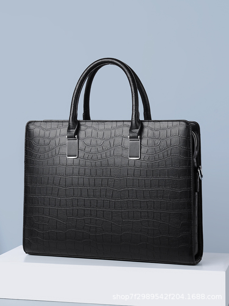 Cartera de archivos de hombres transfronterizos, bolso de computadora, bolso de mano, bolso de oficina de cocodrilo de negocios, bolso de viaje image 3