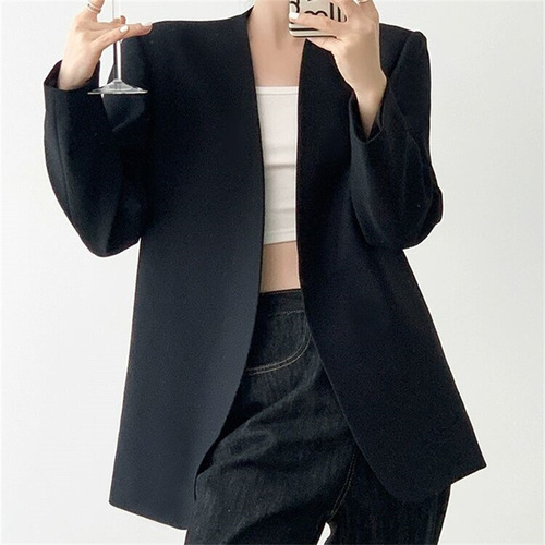 Ladies' Spring and Autumn 2025 Unique Suit Jacket Fashion Simple Casual Top