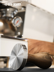 IYR7 Bomber Espresso Machine Stainless Steel Powder Hammer with Wooden Handle Grinder 51/58mm Powder Grinder