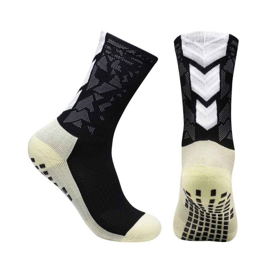Unisex-Fußballsocken mit rutschfester Sohle und gepolsterter Fußgewölbeunterstützung – Atmungsaktive, feuchtigkeitsableitende Sportsocken zum Laufen, Radfahren und Trainieren_voghion.com