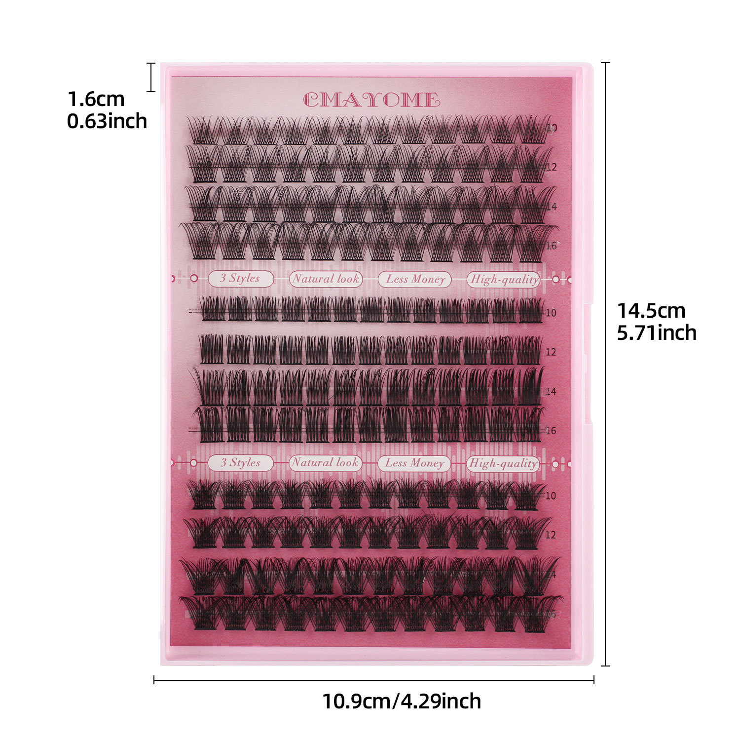 Cezhraničná nová sada 148 zhlukov zmiešaných C krivých umelých mihalníc, sada púdrových rias pre domácich majstrov, husté segmentované mihalnice s jedným zhlukom_voghion.com