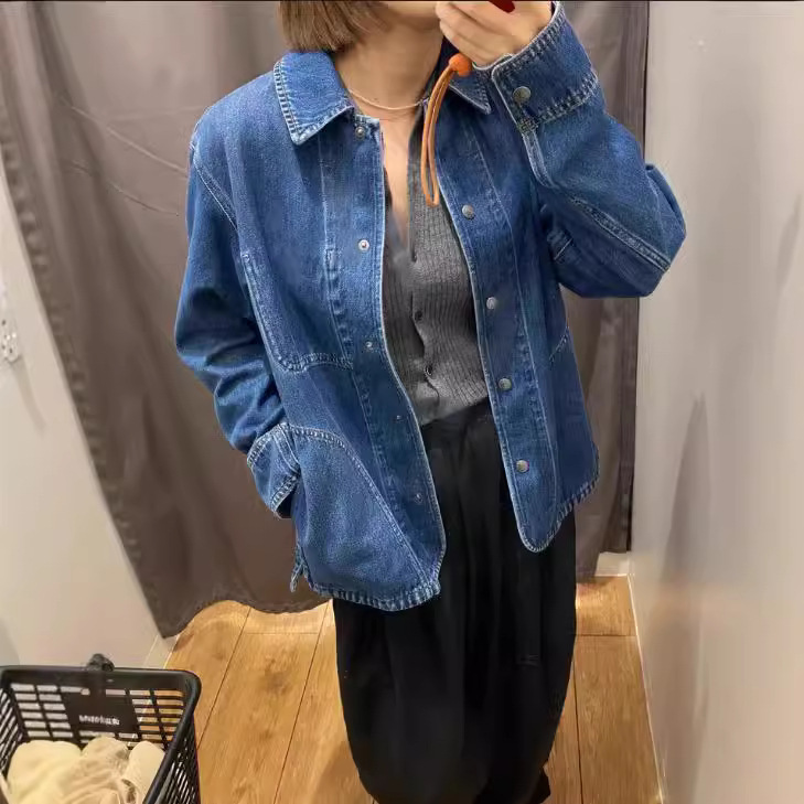 Big Explosions Women's Vintage Denim Casual Jacket Washed Products Loose Jacket Coat 24 New 469777