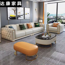 意式轻奢真皮沙发客厅简约现代高端奢华简欧别墅大小户型直排沙发