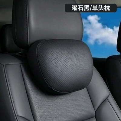Perforated Suede Headrest Suitable for Headrest - punched-headrest-obsidian-black-suede