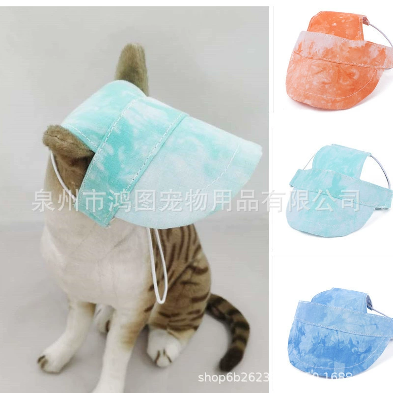 2025 Трансграничные домашние шапки Летний новый цвет галстуков градиентный цвет собачья шляпа кошачья забавная кошачья бейсбольная кепка