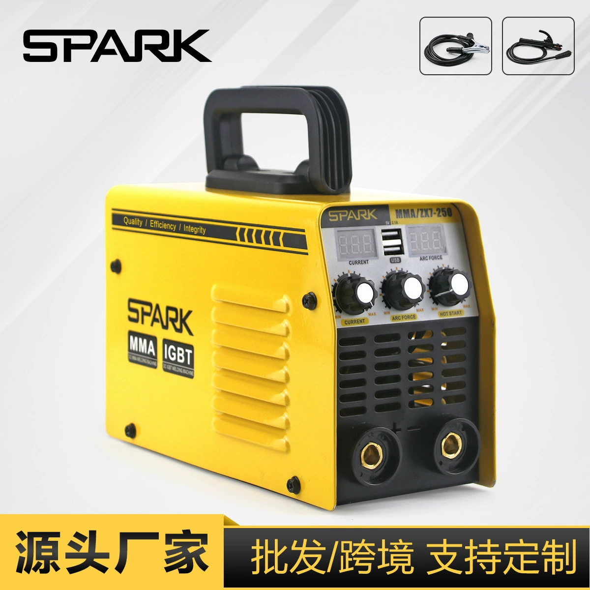 Трансграничный поисковый сварочный аппарат SPARK MMA-250 двойной USB-разъем двойной дисплей ручной сварки 220/110V