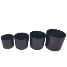 厂家直供批发直筒款黑色塑料PP花盆仿真花树光面盆 5寸6寸7寸8寸