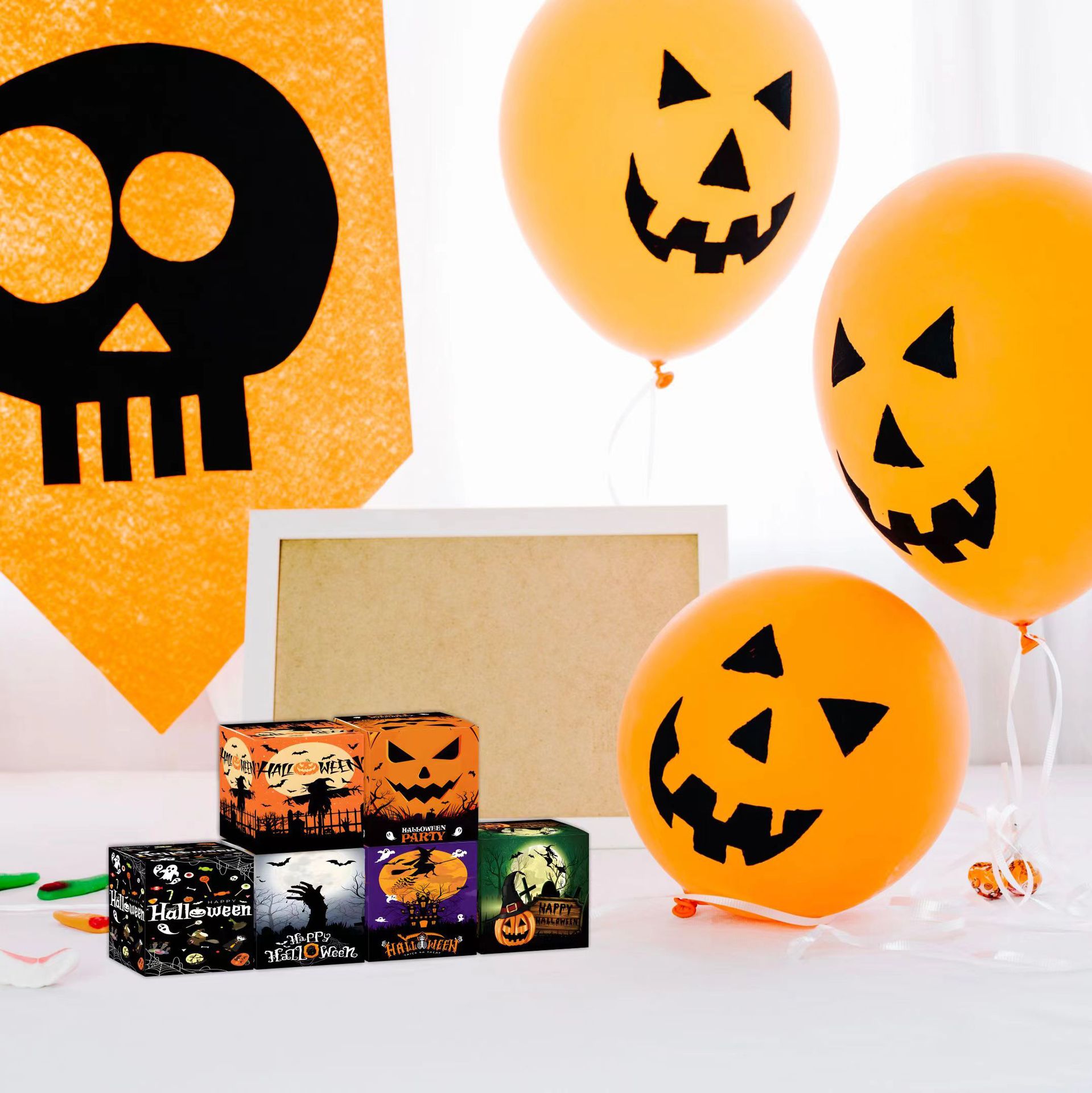 Κουτί με μπομπονιέρες για κέρασμα ή κέρασμα για το Halloween, διακόσμηση πάρτι, χάρτινο κουτί, διακόσμηση δείπνου, κουτί με μπομπονιέρες_voghion.com