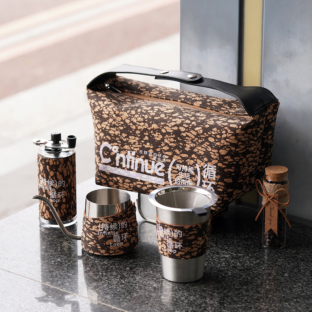 Regalos de negocios residuos de café mano set de café camping equipo de café portátil cafetera de café
