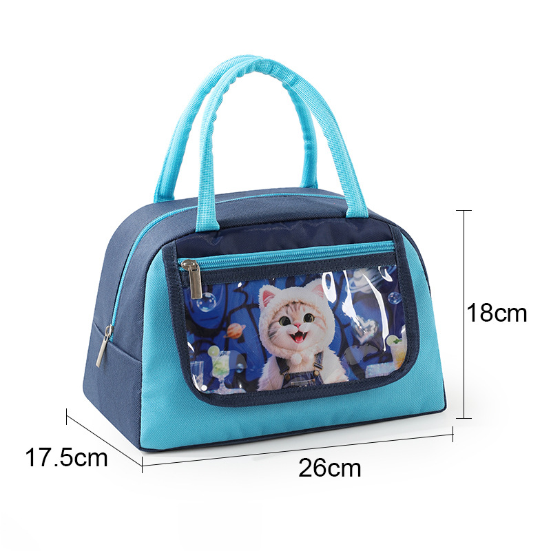 Nueva bolsa de almuerzo de dibujos animados bolsa de almuerzo portátil bolsa de aluminio aislante bolsa de almuerzo trapezoidal bolsa de dolor para estudiantes con bolsa de almuerzo