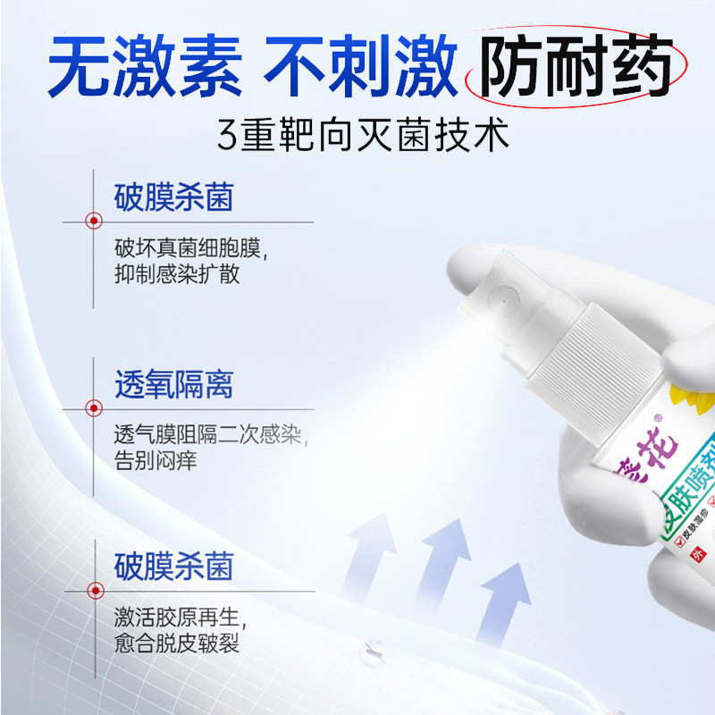 葵花医用皮肤喷剂脚气脚痒脱皮烂脚水泡喷雾湿疹脱皮干燥足部护理|undefined