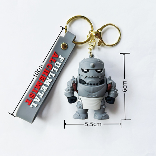 Creative cartoon steel alchemist figure keychain pendant bag accessory car keychain ornament