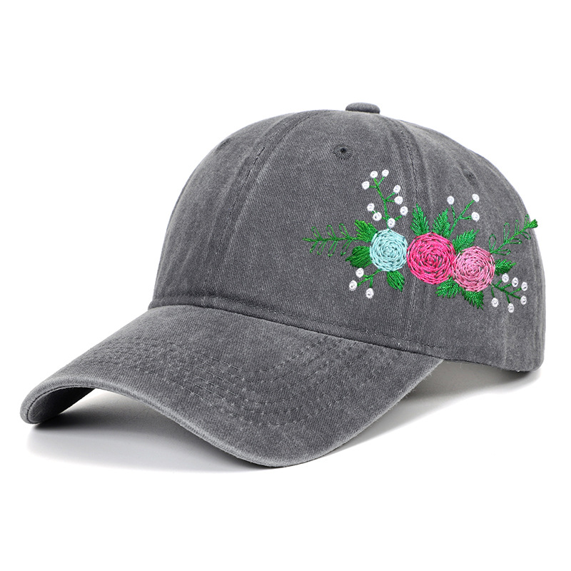 Sombreros de mujer bordado diy hacer bordado creativo casual blando sombrero de boca de pato sombrero protector al aire libre sombrero de sombrero
