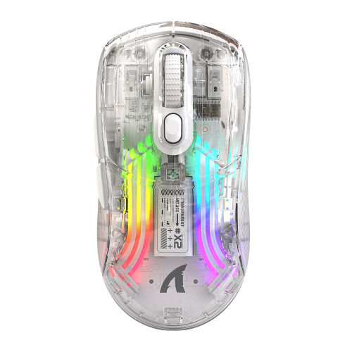 Cross-Border Attack Shark Attack Shark X2RGB Lighting Wireless Bluetooth Three-Mode Transparent Gaming Gaming Mouse