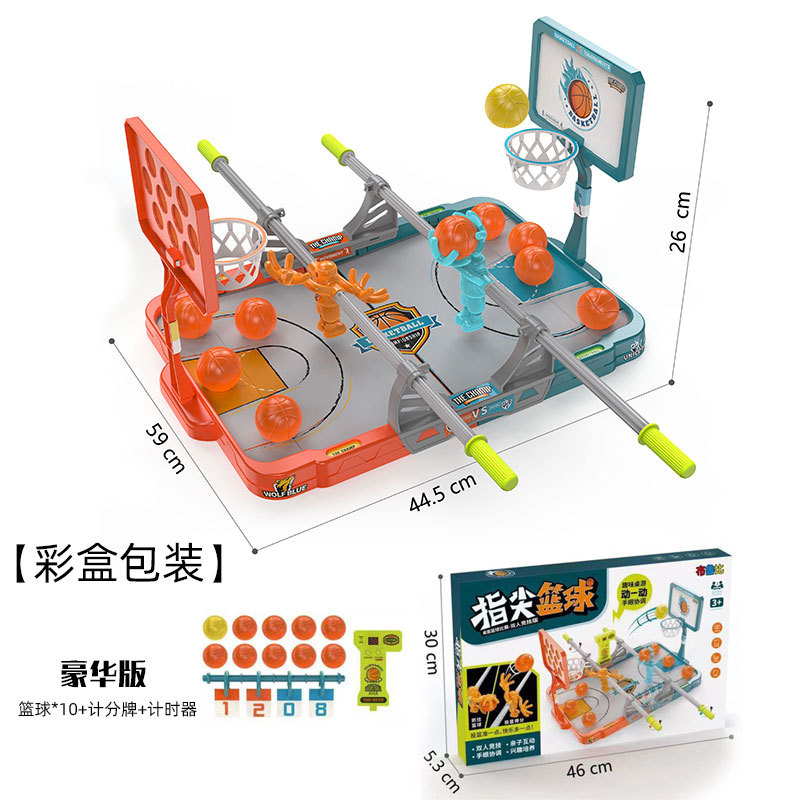 En stock al por mayor creativo competitivo de escritorio dedo baloncesto traje interacción padre-hijo naranja azul goma mini juguete de tiro