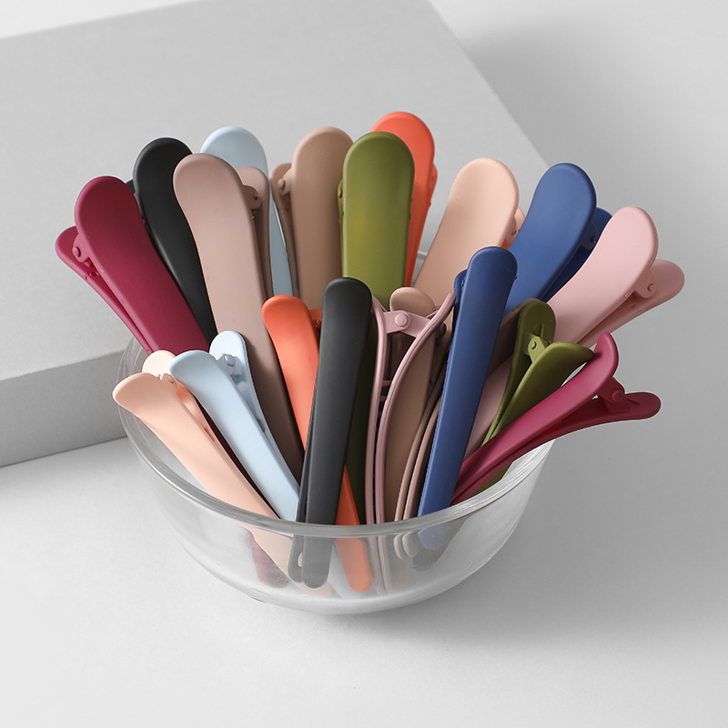 鴨嘴夾糖果色髮夾馬卡龍磨砂化妝夾影樓理髮店專用夾發卡夾子卡子