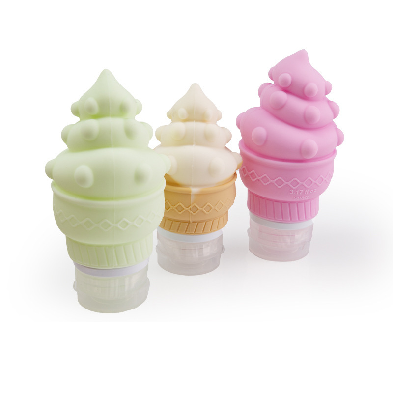 马卡龙色雪糕形收纳瓶 化妆瓶护肤品收纳旅行分装小瓶 硅胶分装瓶